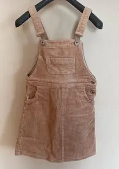 BACK NUMBER130㎝コーデュロイサロペットスカートベージュ