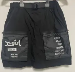 美品　X-girl 黒ミニスカート　アンダースパッツ付　140