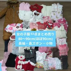 6/15まで　80〜90 女の子服まとめ売り　長袖　長ズボン　 53点