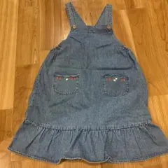 デニムブルー フリルジャンバースカート