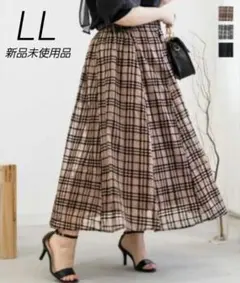 CLETTE オリジナル　フロッキーチェックチュールスカート　LL