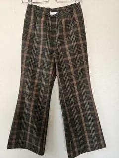 hache チェック柄 フレアパンツ size38(S相当)ブラウン系のサムネイル