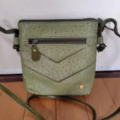 オリーブグリーン ショルダーバッグ レザー