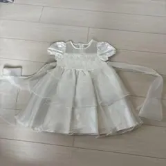 ホワイト フリル付きドレス 100cm
