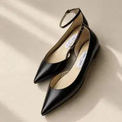 JIMMY CHOO アンクルストラップ ローヒール パンプス 38のサムネイル