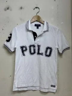美品 ラルフローレン ポロシャツ 半袖 白紺 S 8 140/68