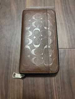 COACH コーチ F24667 長財布 シグネチャーレザー ブラウン ジャンク
