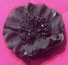 卒業式　コサージュフォーマルコサージュ　黒　花　カメリア　式典
