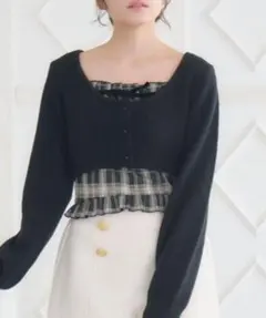 レトロガール エムズエキサイト チェック キャミ ボレロ セット リボン 未使用