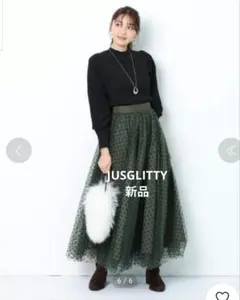 JUSGLITTY 「新品」ドットチュールスカート