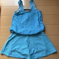 水玉模様 ワンピース水着 130cm 水色