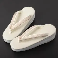 ≪菱屋カレンブロッソ×正絹組紐織鼻緒≫ カフェ草履 M寸 no.3472