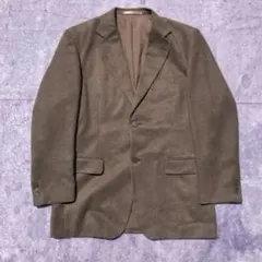 00's vintage ブラウン テーラードジャケット スエード風 ベロア 春