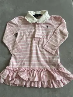 RALPH LAUREN ピンクストライプワンピース 24M