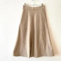 ☆【無印良品】フレアロングスカート 綿混 ウエスト後ろゴム カジュアル S