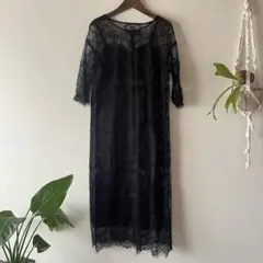 ★値下げ【URBAN RESEARCH】黒 レースワンピース　ドレス