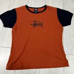 Stussy リンガーTシャツ オレンジ ブラック Mサイズ　ビンテージ　レアのサムネイル