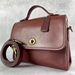 【美品✨】オールドコーチ 2way ショルダーバッグ ターンロック ボルドー