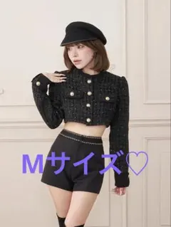 darich バイカラートリムツイードジャケット BLK S - メルカリ