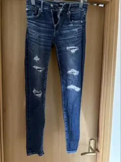AZUL BY MOUSSY スキニーデニム ダメージ加工 XSのサムネイル