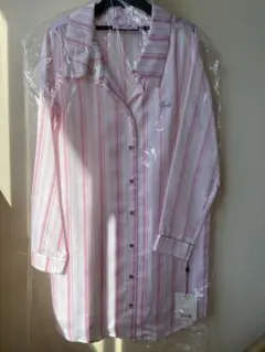 ピンク ストライプ 長袖シャツ M