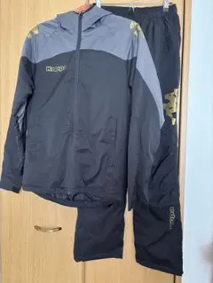 Kappa ウィンドブレーカー上下2点セット 黒・灰色