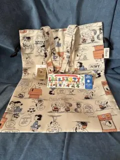 スヌーピー コミックエコバッグ　ポーチ　巾着袋