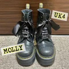 ドクターマーチン 6ホール ブーツ エナメル 厚底 レース アップ 編み上げ 黒