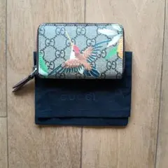 GUCCI 花と鳥プリント 小銭入れ