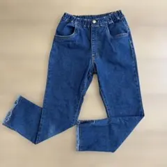 BREEZE 130 女の子　デニム　スリット　フリンジ