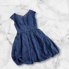 メトリーゼ　ノースリーブワンピース　ネイビー　パーティードレス　日本製　Mサイズ