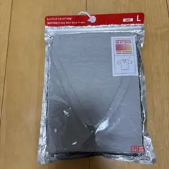 ユニクロ　ヒートテック Vネック Tシャツ Lサイズ グレー