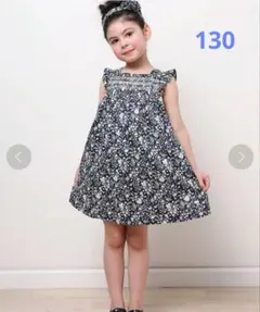 専用　タルティーヌエショコラLIBERTYサマーブルームスワンピース 130　紺