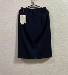 ネイビー タイトスカート 膝丈 無地 事務服 オフィス