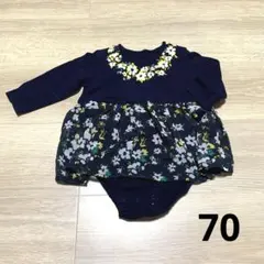 COMME CA ISM 長袖 花柄 ロンパース