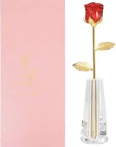 ✨️おしゃれ✨️　クリスタルローズ フラワー像 ガラスフラワー 1セット