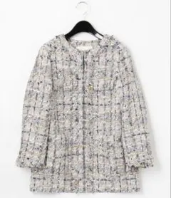 グレースコンチネンタル　ツイードフリンジロングジャケット