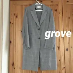 グローブ　grove チェスターコート　アウター　ジャケット　グレーチェック