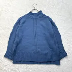 センスオブプレイス/ONE/青/ハイネックニットセーター/ゆったり/カジュアル