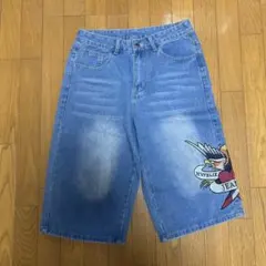 NVPELIX 刺繍デザイン デニムショートパンツ