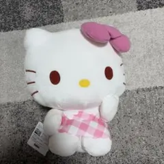 ハローキティ LL ぬいぐるみ ピンクチェック Ver.