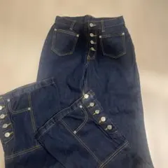 ダークブルー フレアデニム