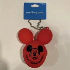 ディズニーミッキー バルーン バッグチャーム ケース付 レッド 赤