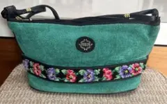 FEILER フェイラー 緑×花柄 ヴィンテージ ミニバッグ