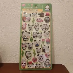 ➃パンダ　3Dステッカーシート　立体シール　硬質