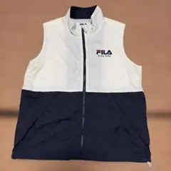 FILA ナイロンベスト ホワイト ネイビー メンズ サイズM