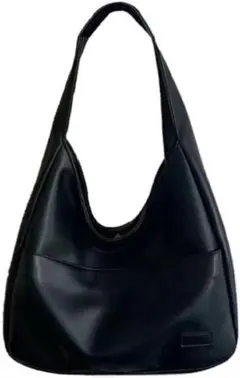 ショルダーバッグ 合皮バッグ レディース トートバッグ 大容量 ブラック