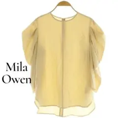 美品 Mila Owen ミラオーウェン センターハギタックスリーブブラウス Sのサムネイル