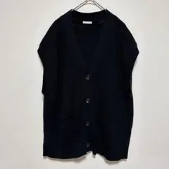 GU ジーユー ニットベスト カーディガン ブラック Mサイズ ポケット付き