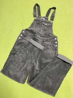 ウッドボタンコーデュロイサロペット